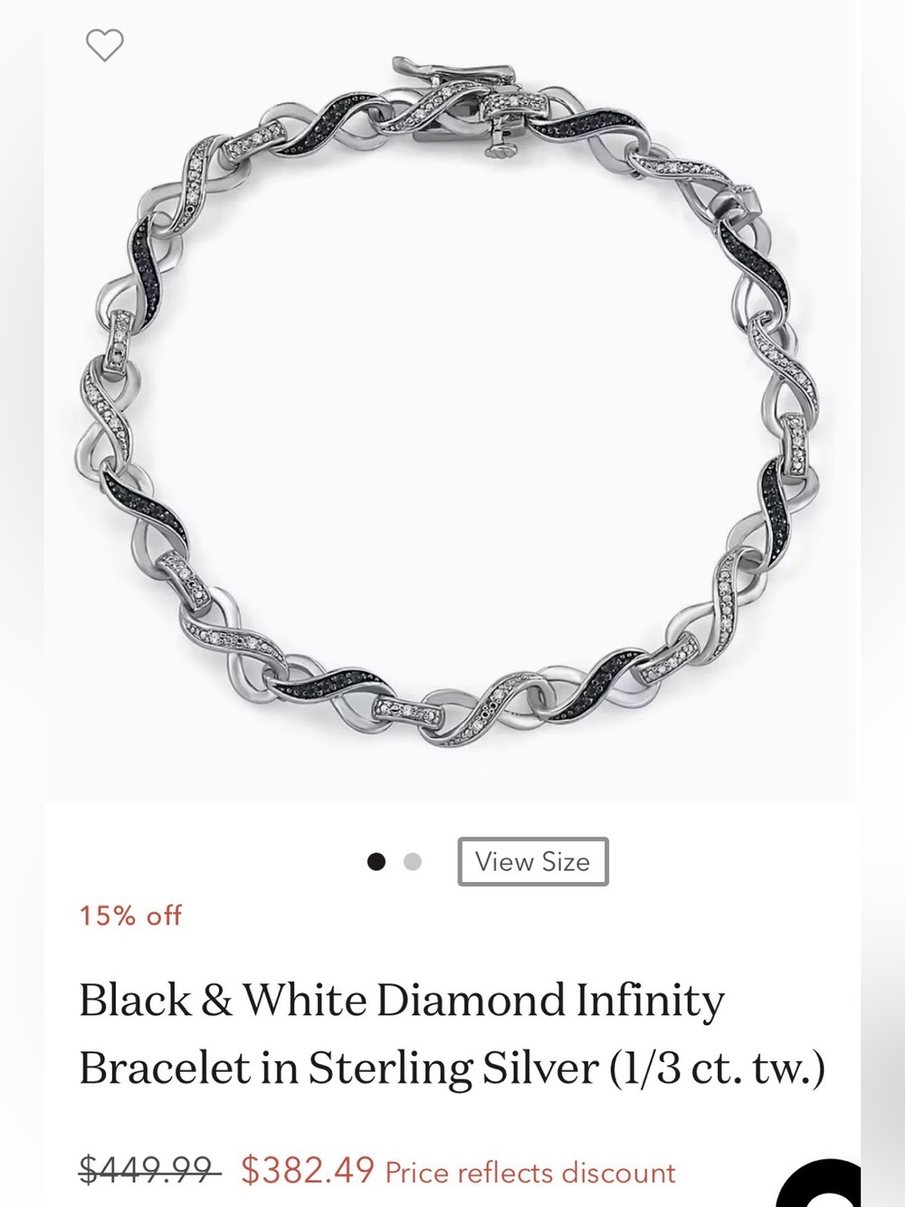 Helzberg Diamonds Diamond Infinity Bracelet in Sterling Silver